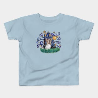 Starry Night Adaptation with a Biewer Y Kids T-Shirt